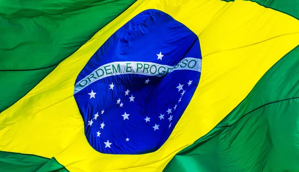Знімок Махаючи Прапором Бразилії — стокове фото