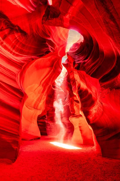 Tiro Vertical Formações Rochosas Lisas Antelope Canyon Arizona Eua — Fotografia de Stock