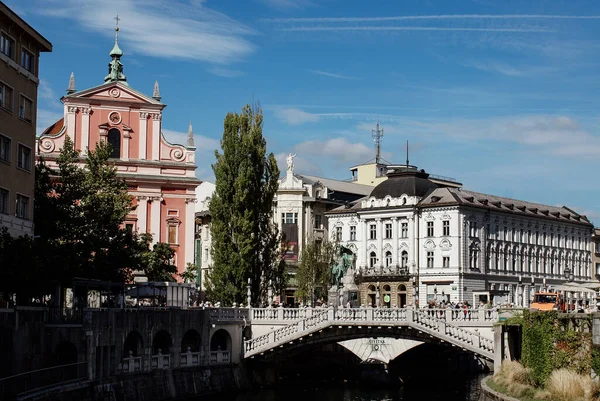 Slovenya Daki Ljubljana Şehrinin Hava Görüntüsü — Stok fotoğraf