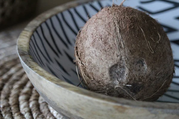 Eine Nahaufnahme Von Frischer Kokosnuss Auf — Stockfoto