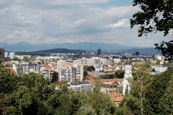 Una Toma Aérea Ciudad Liubliana Eslovenia —  Fotos de Stock