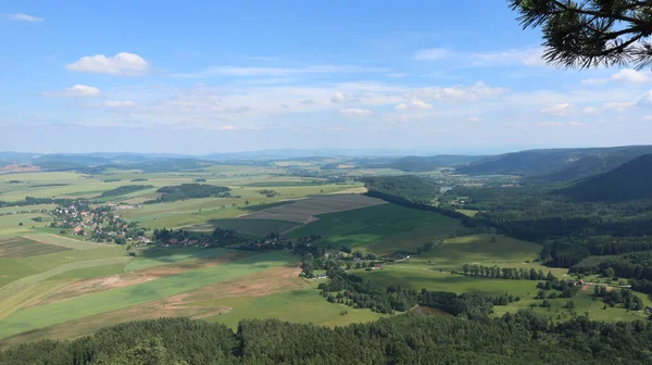 View Landscape Fields Forests Lookout Place Koruna Broumov Czech Republic — Stock Photo, Image