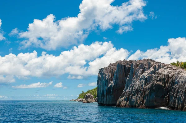 Blick Auf Die Tropische Insel Marianne Auf Den Seychellen Unter — Stockfoto