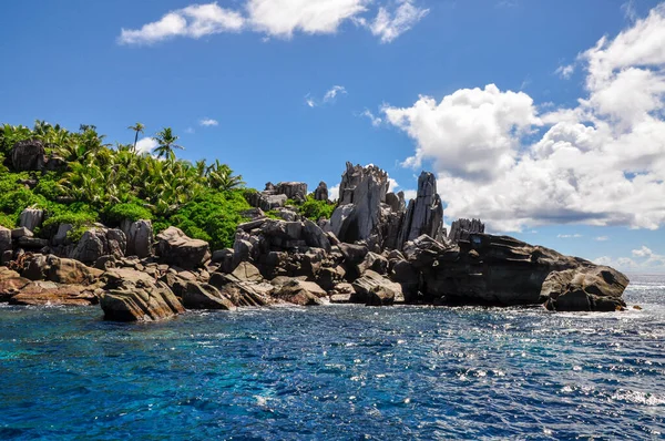 Blick Auf Die Tropische Insel Marianne Auf Den Seychellen Unter — Stockfoto