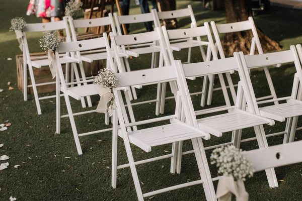 Decorative Flowers Chairs Wedding Ceremony — Stock Photo, Image