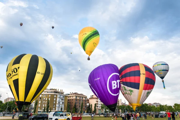 Igualada Hiszpania Lipca 2020 Koncentracja Balonów Ogrzane Powietrze Ponad Krajów — Zdjęcie stockowe