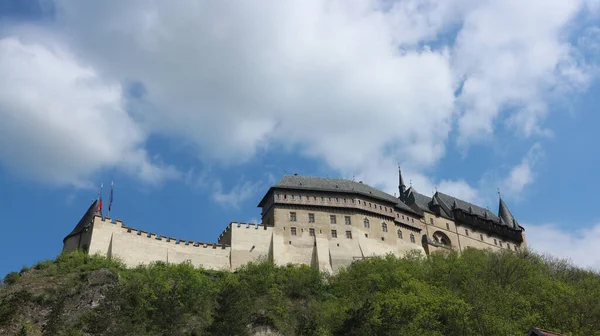 View Medieval Castle Karlstejn Blue Sky Czech Republic Royalty Free Stock Images