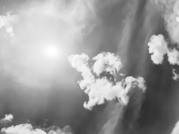 Fundo Paisagem Nublada Quadro Completo Com Formas Nuvem Distintivas Brancas — Fotografia de Stock