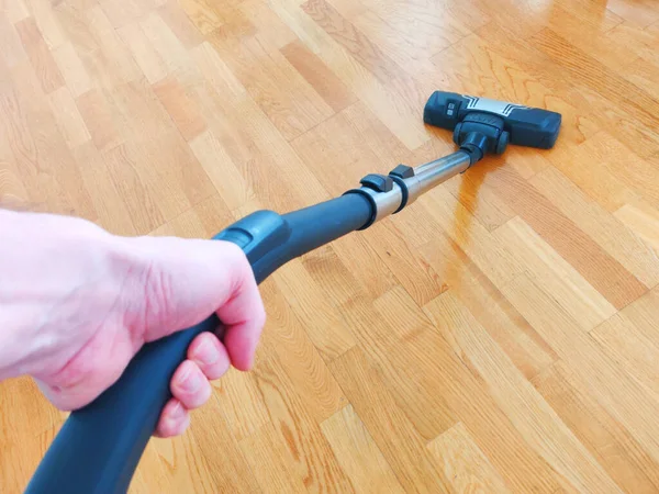 Image Vacuuming Parquet Flooring — Stock Photo, Image