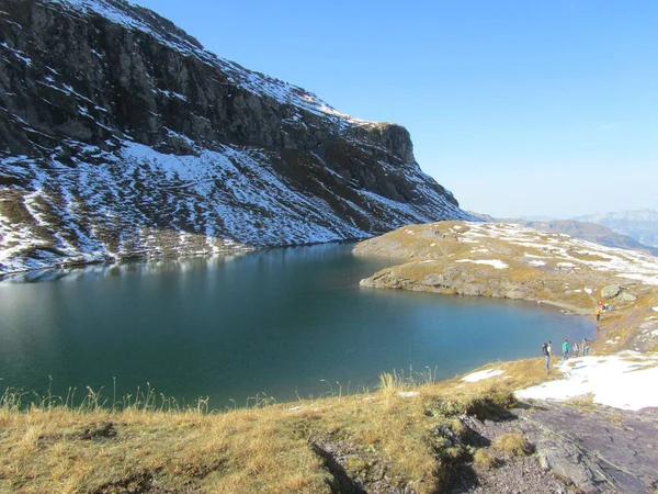 Der Schwarzsee Pizol Gallen Schweiz Ist Einer Der Seen Seen — Stockfoto