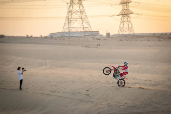 Dubai United Arab Emirates Jan 2021 Freestyle Motorcross Riders Motorfietsen — Stockfoto