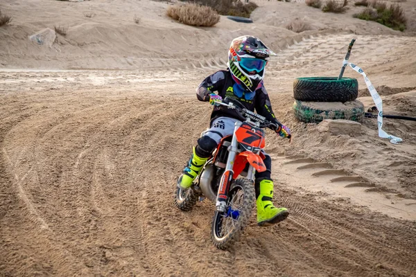 Dubai Emiratos Árabes Unidos Mar 2021 Motocross Junior Moto Pista — Foto de Stock