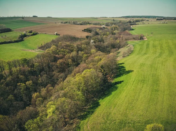 Letecký Pohled Krajinu Krásnou Zelení Německu — Stock fotografie
