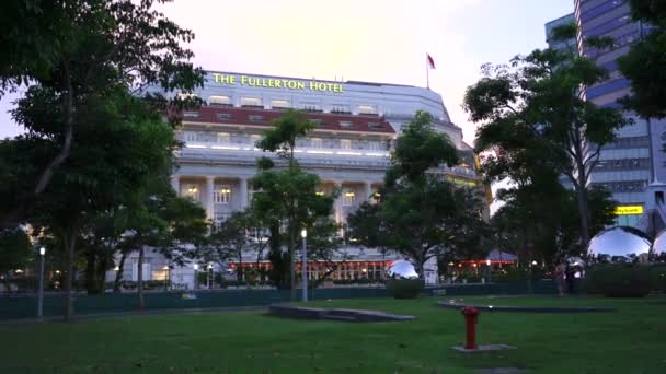 Singapore Gennaio 2021 Veduta Del Furletton Hotel Nel Tardo Pomeriggio — Video Stock