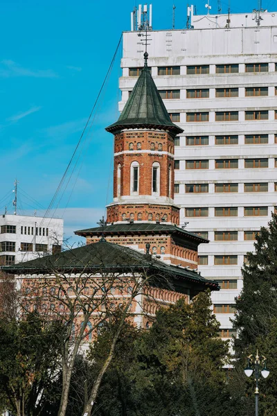 Plano Vertical Iglesia Principesca San Nicolás Rumania — Foto de Stock