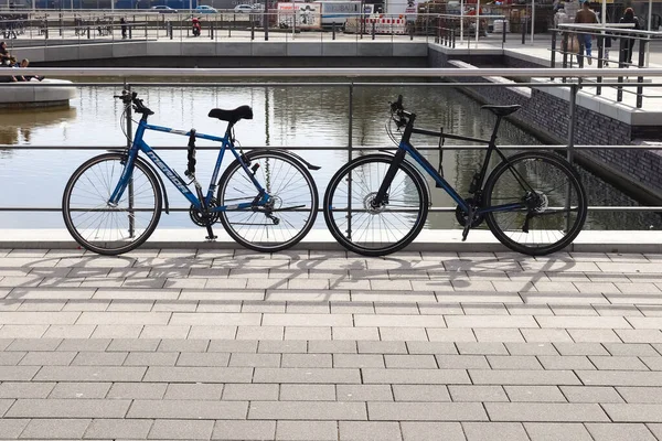 Kiel Allemagne Avril 2021 Vue Rapprochée Sur Vélo Rayons Métalliques — Photo