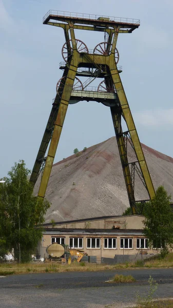Vista Una Torre Minera Mansfeld Alemania —  Fotos de Stock