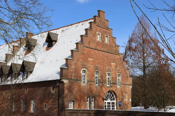 Eine Seitenansicht Der Mittelalterlichen Burg Herten Winter Deutschland — Stockfoto