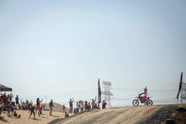 Dubai Emiratos Árabes Unidos Ene 2021 Motocross Freestyle Riders Motorbikes — Foto de Stock