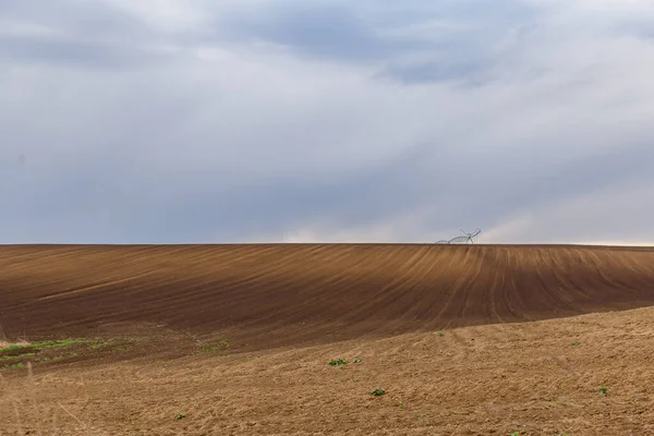 Krásný Výhled Ornou Půdu Jaře — Stock fotografie