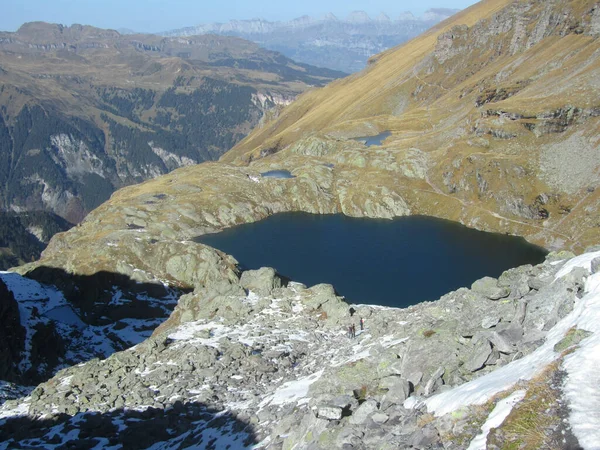 Schottensee Pizol Nos Alpes Glarus Gallen Suíça Parte Caminhada Lagos — Fotografia de Stock