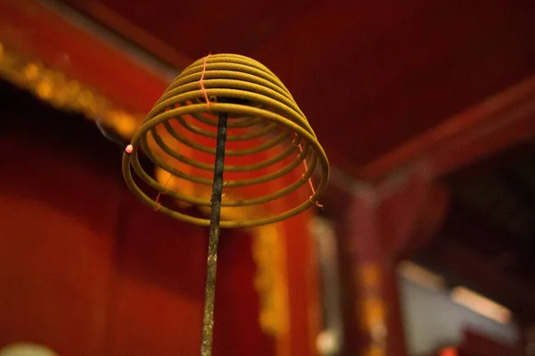 Закруйте Фотографію Храмі Сайгоні Єтнам Дуже Мирна Атмосфера Молився Розмовляв — стокове фото