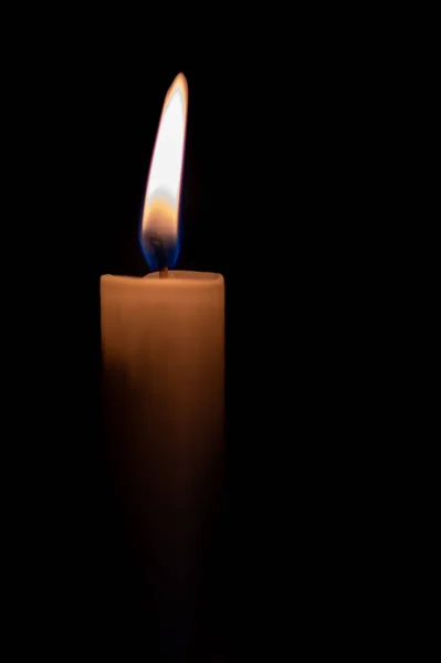 Closeup Shot Burning Candle Black Background — Stock Photo, Image