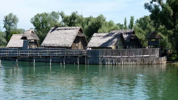 Pile Dwelling Museum Uhldingen Muhlhofen Museu Arqueológico Livre Lago Constança — Fotografia de Stock