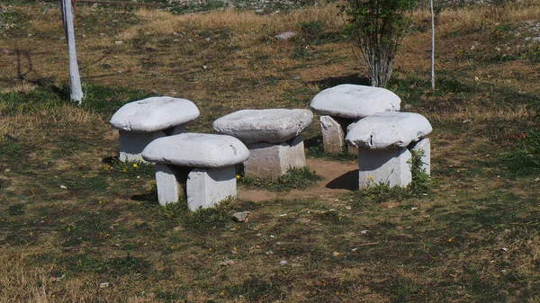 Eine Nahaufnahme Von Dolmen Einem Feld — Stockfoto