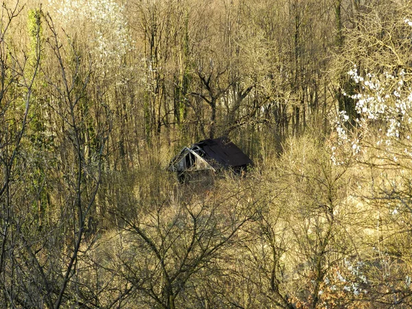 Paisaje Misterioso Una Cabaña Abandonada Las Montañas Bosnia Herzegovina —  Fotos de Stock