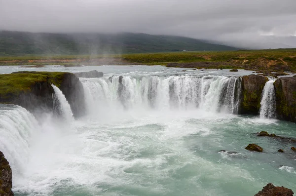 Aerial Shot Godafoss Fossholl Waterfall Iceland — Stock Photo, Image