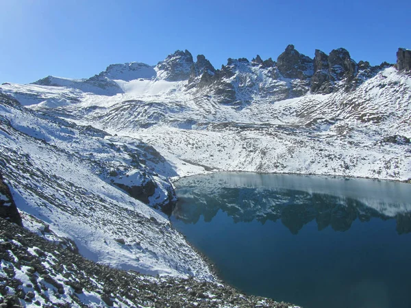 Wildsee Framför Pizol Gallen Schweiz Del Vandringen Med Sjöar Övre — Stockfoto