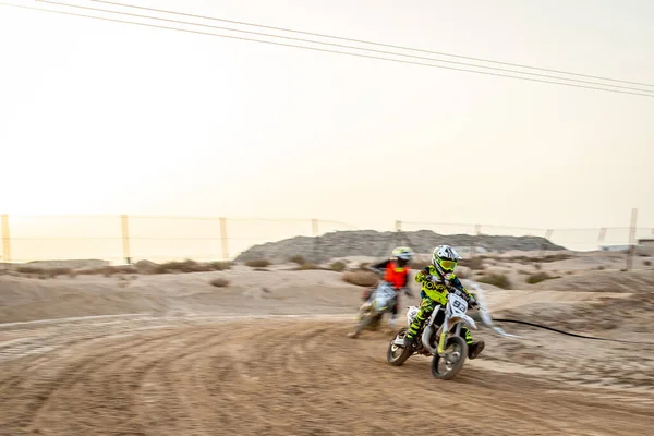 Dubai Emirados Arab Unidos Mar 2021 Motocross Júnior Moto Pista — Fotografia de Stock