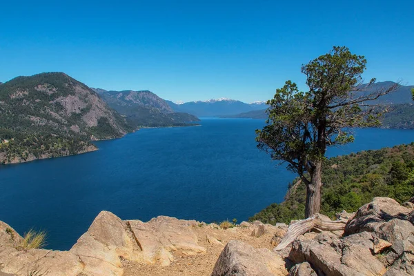 Vista Lago Lacar Perto San Martin Los Andes Patagônia Argentina — Fotografia de Stock