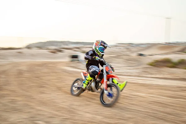 Dubai United Arab Emirates März 2021 Junior Motocross Fahrer Und — Stockfoto