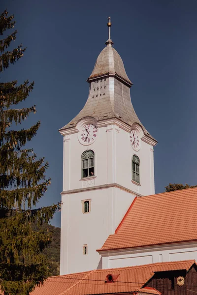 Башня Унитарной Церкви Деревне Риметья Румыния — стоковое фото
