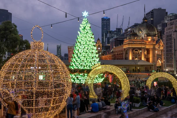 Melbourne Rakousko Ledna 2021 Oslava Vánoc Melbou — Stock fotografie