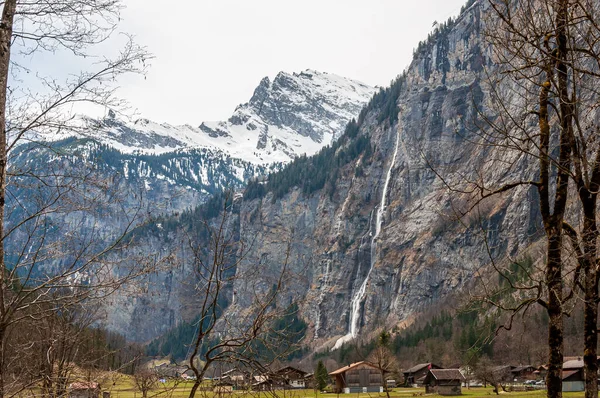 Venkovské Domy Malebné Švýcarské Alpy Lauterbrunnen Švýcarsko — Stock fotografie