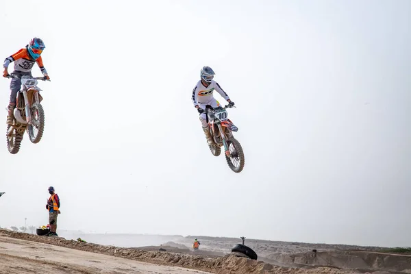 Duba United Arab Emirates Mrt 2021 Motorcross Riding Motor Zandbaan — Stockfoto