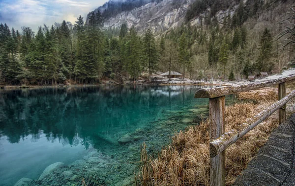 Lago Turquesa Campo Montaña — Foto de Stock