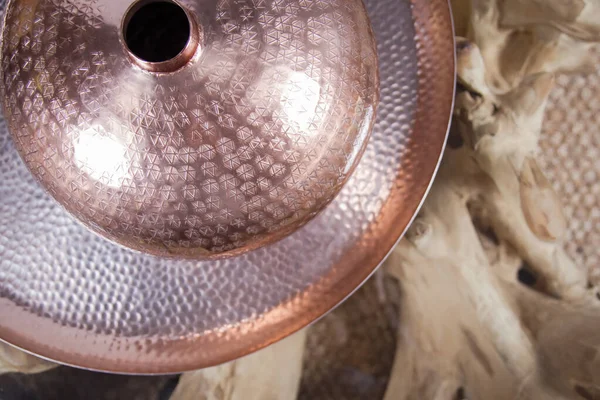 Interior Elements Close Copper Bowl Wood — Stock Photo, Image