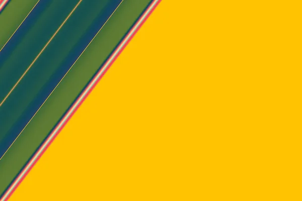 Fundo Amarelo Abstrato Com Listras Vibrantes Verdes Canto Superior Esquerdo — Fotografia de Stock