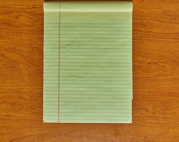 Una Vista Superior Del Cuaderno Forrado Blanco Abierto Sobre Fondo — Foto de Stock