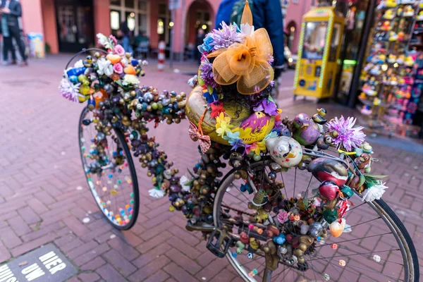 Amsterdão Países Baixos Novembro 2019 Bicicleta Decorada Centro Cidade Amsterdã — Fotografia de Stock