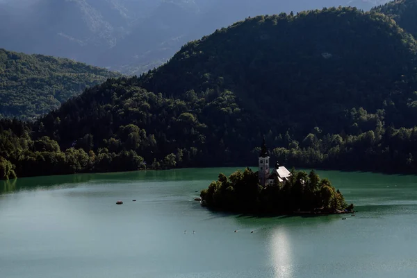 Hermoso Plano Montañas Naturales Paisajes Lagos Bled Eslovenia —  Fotos de Stock