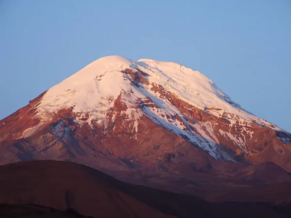 Ecuador Hegy Legmagasabb Csúcsa Chimborazo Eveni — Stock Fotó