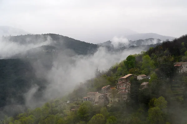 Cevennes Houtains Franciaországban Egy Ködös Napon — Stock Fotó