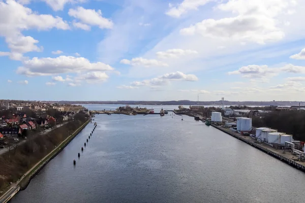 Kiel Alemanha Abr 2021 Vistas Diferentes Canal Kiel Grande Ponte — Fotografia de Stock