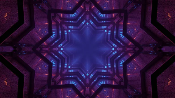 Renderelés Futurisztikus Háttér Geometriai Formák Led Fények — Stock Fotó