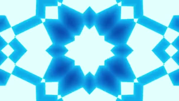 創造的なデザインのための青い抽象的な背景 美しい万華鏡カード — ストック動画